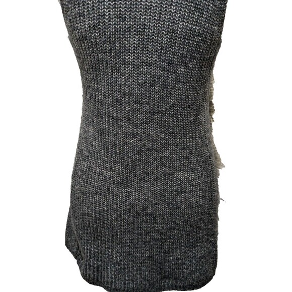 WHBM Sweater XS Faux Fur Open Front Knit Back Fur Front Mob Wife - Picture 9 of 12